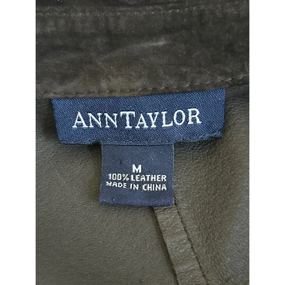 Ann‎ Taylor Medium Brown Suede Leather Shirt Jacket Button Shacket Buttery Soft